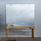 34"x28" Vintage Antique Old Art Deco Swivel Vanity Dresser Mirror Beveled Glass Oak Wood Wooden Frame
