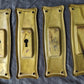 Set 4 Antique Vintage Old Reclaimed Salvaged Brass Steel Pocket Door Pulls Key Plates Cups Hardware Arts Crafts Style