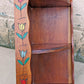 20"H Vintage Old Handmade SOLID Cherry Wood Wooden Corner Wall Shelf Shelves Shelving Curved 3 Tier Hand Home Made