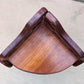 20"H Vintage Old Handmade SOLID Cherry Wood Wooden Corner Wall Shelf Shelves Shelving Curved 3 Tier Hand Home Made