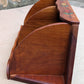 20"H Vintage Old Handmade SOLID Cherry Wood Wooden Corner Wall Shelf Shelves Shelving Curved 3 Tier Hand Home Made