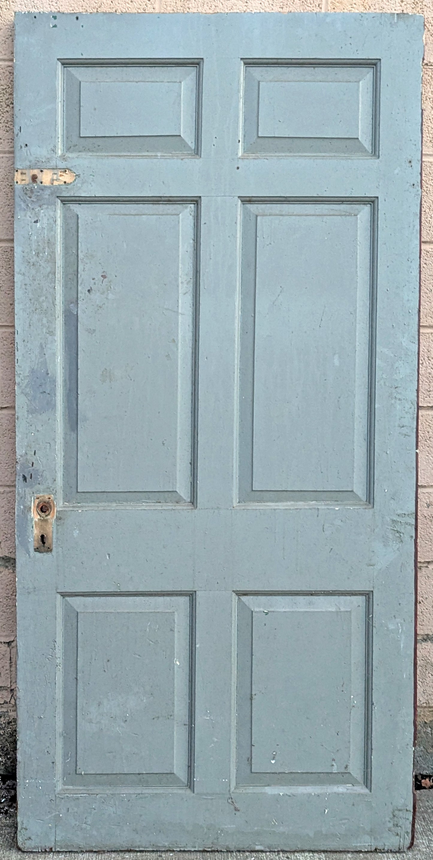 39"x80"x2" Antique Vintage Old Reclaimed Salvaged Victorian Style Exterior Entry Front Side SOLID Wood Wooden Door 6 Raised Panels