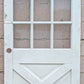 36"x79"x1.75" Vintage Antique Old Reclaimed Salvaged SOLID Wood Wooden Exterior Front Entry French Door 9 Windows Glass 4 Crossbuck Panels