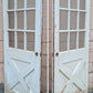 36"x79"x1.75" Vintage Antique Old Reclaimed Salvaged SOLID Wood Wooden Exterior Front Entry French Door 9 Windows Glass 4 Crossbuck Panels