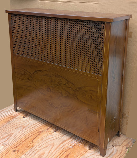 39"Wx40"H Antique Vintage Old "Quaker City" Salvaged Reclaimed Art Deco Style  Brown Steel Metal Radiator Heater Cover Case Cabinet Box