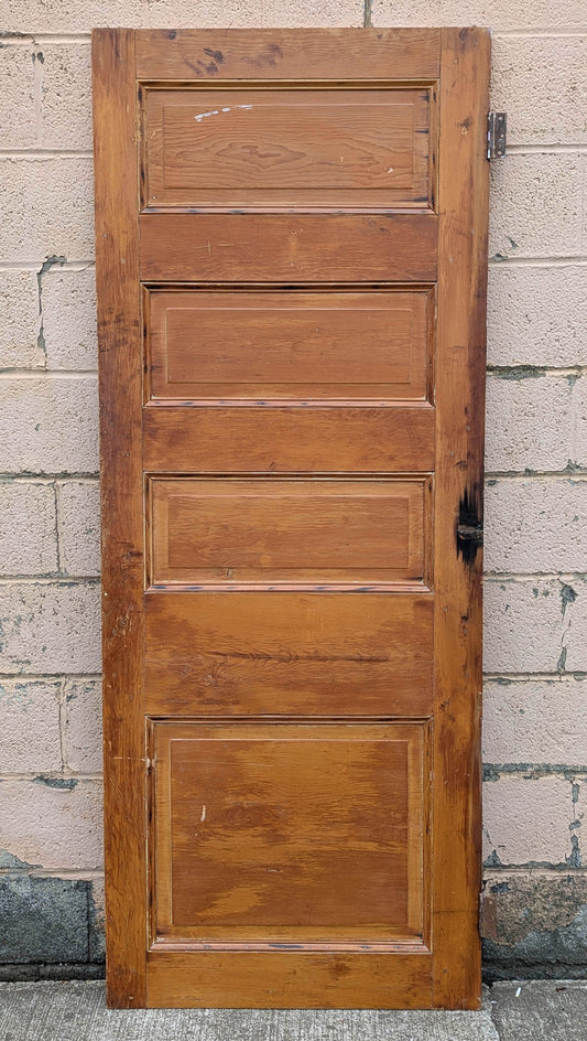 7 available 29"x76" Antique Vintage Old Reclaimed Salvaged Victorian Colonial SOLID Wood Wooden Interior Closet Pantry Door 4 Panels Wall Paneling
