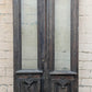 Pair of 55.5"x112"x2.5" Antique Vintage Old Reclaimed Salvaged SOLID Wood Wooden Victorian Eastlake Exterior Entry Doors Lite Window Glass Carvings Carved Panels