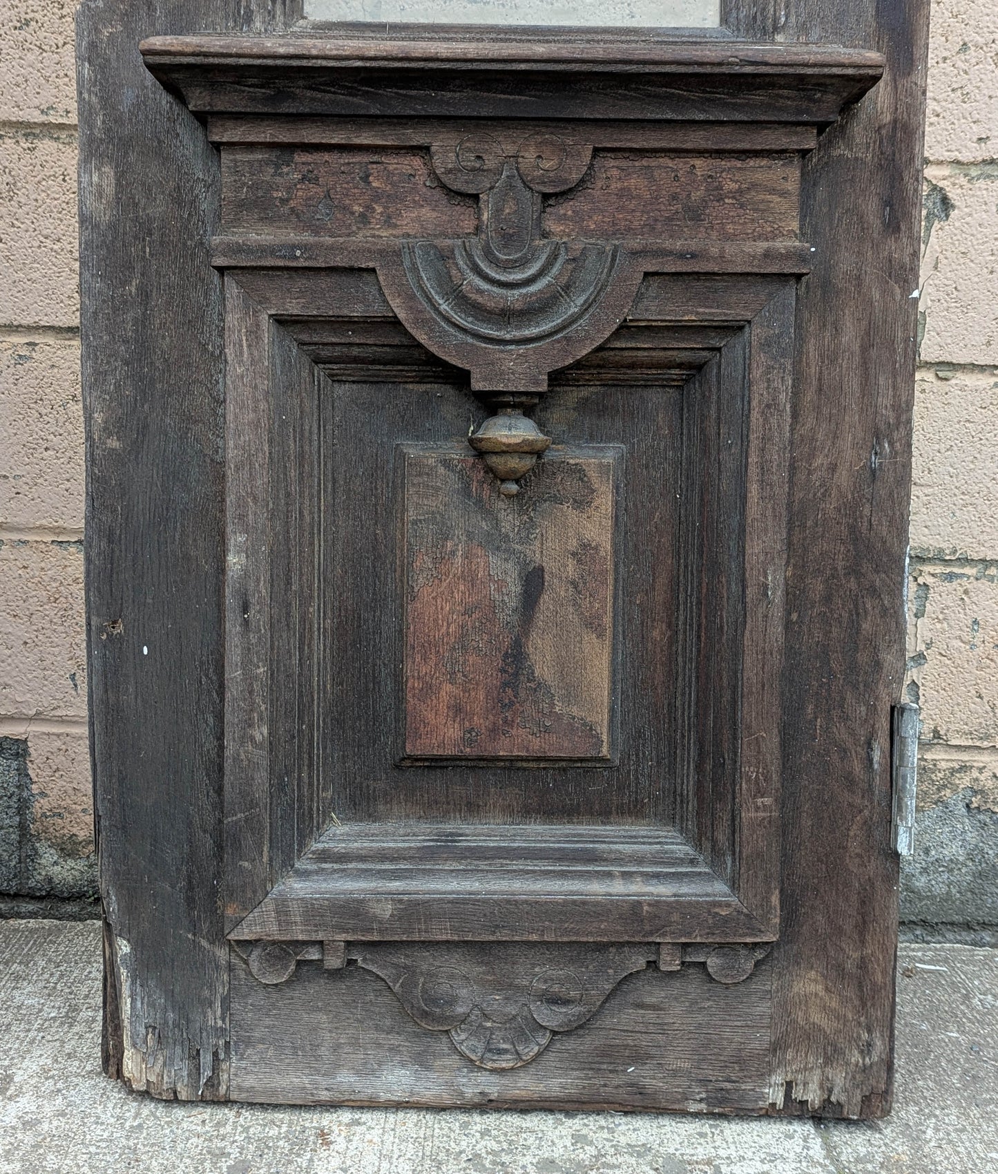 Pair of 55.5"x112"x2.5" Antique Vintage Old Reclaimed Salvaged SOLID Wood Wooden Victorian Eastlake Exterior Entry Doors Lite Window Glass Carvings Carved Panels
