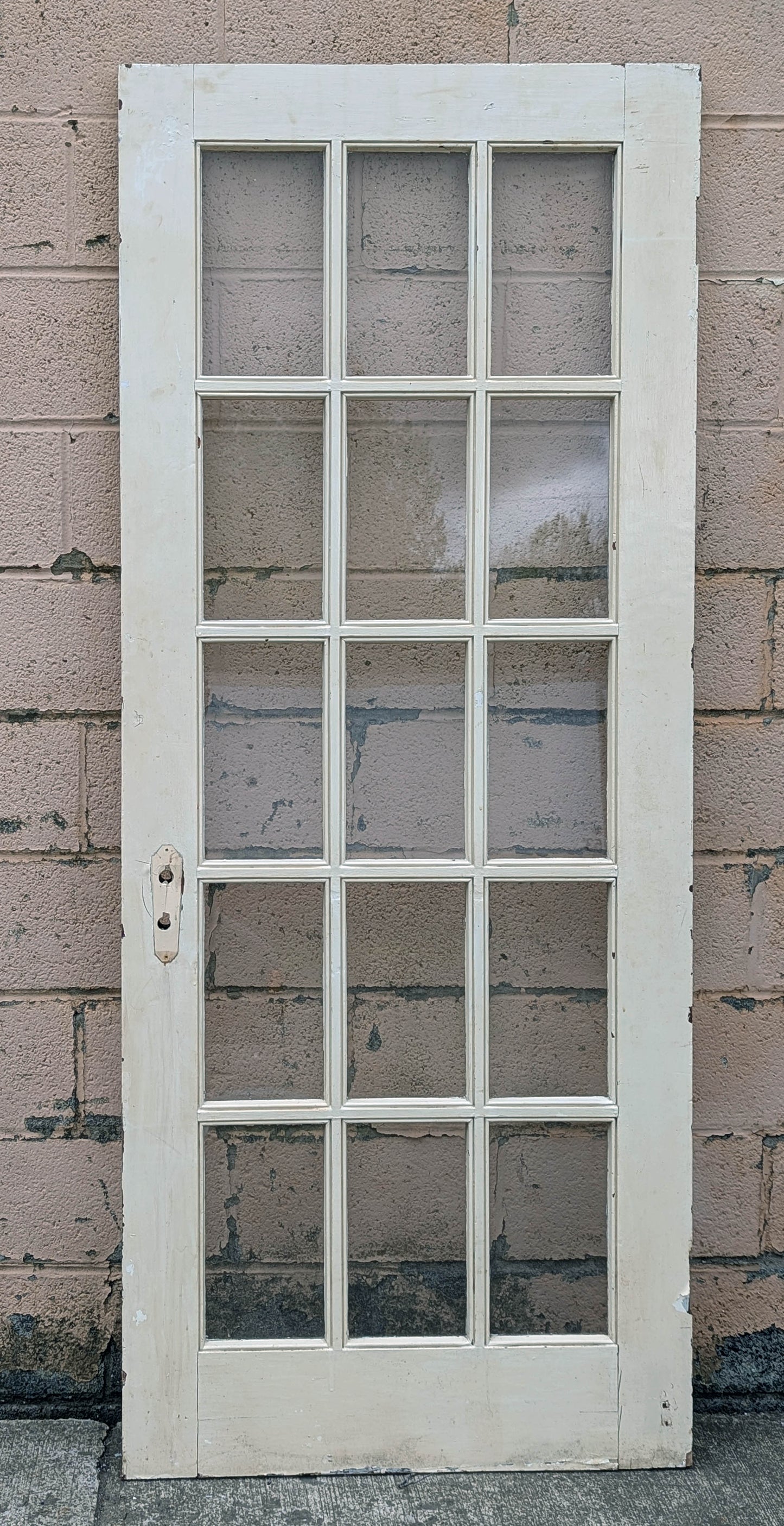 2 available 32"x78" Antique Vintage Old Reclaimed Salvaged Wood Wooden Interior French Door 15 Windows Pane Lite