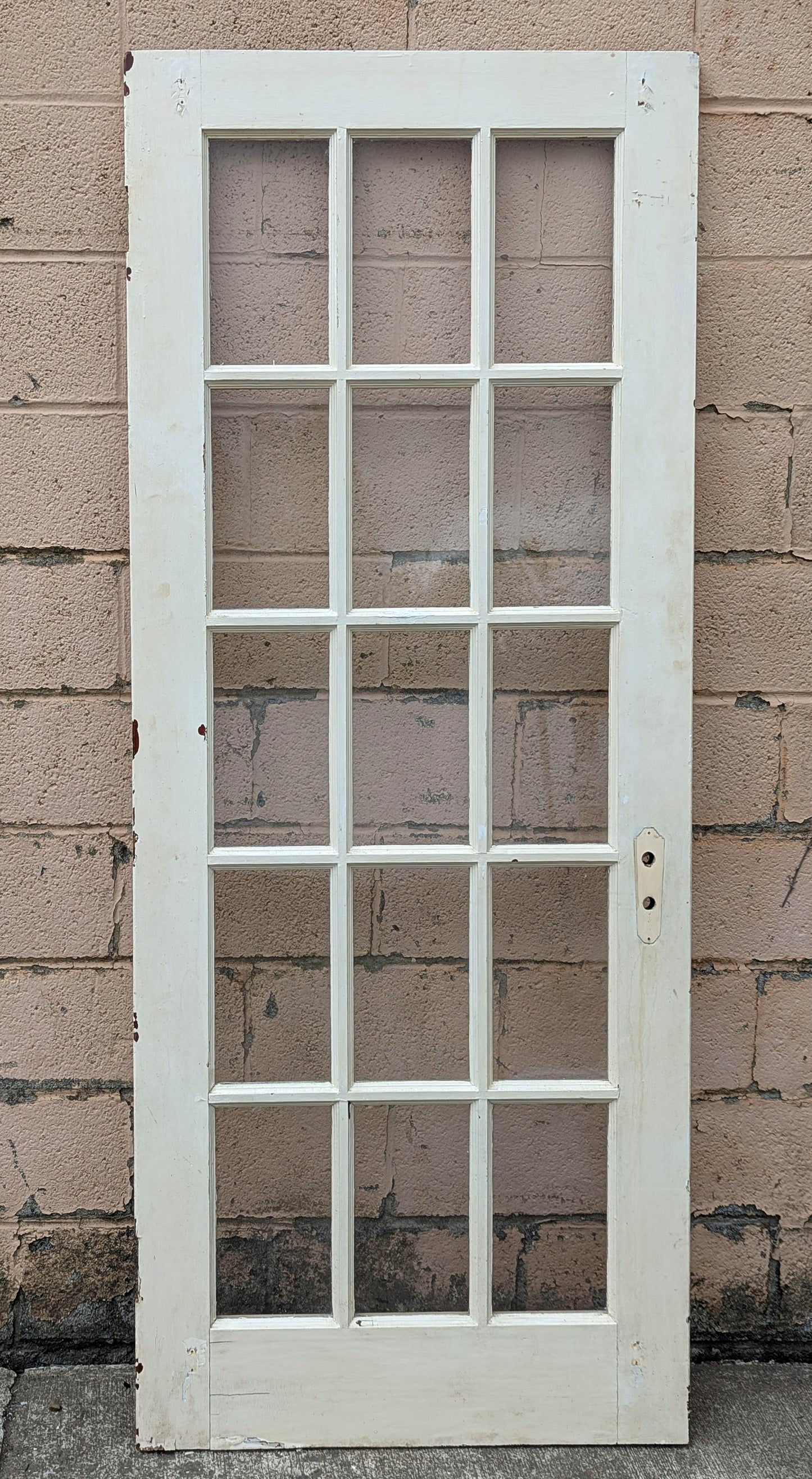 2 available 32"x78" Antique Vintage Old Reclaimed Salvaged Wood Wooden Interior French Door 15 Windows Pane Lite