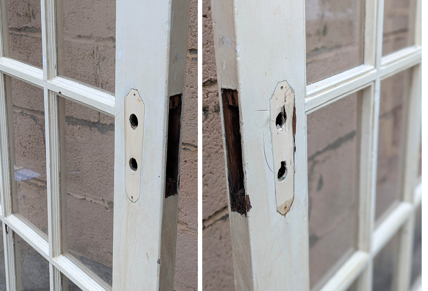 2 available 32"x78" Antique Vintage Old Reclaimed Salvaged Wood Wooden Interior French Door 15 Windows Pane Lite