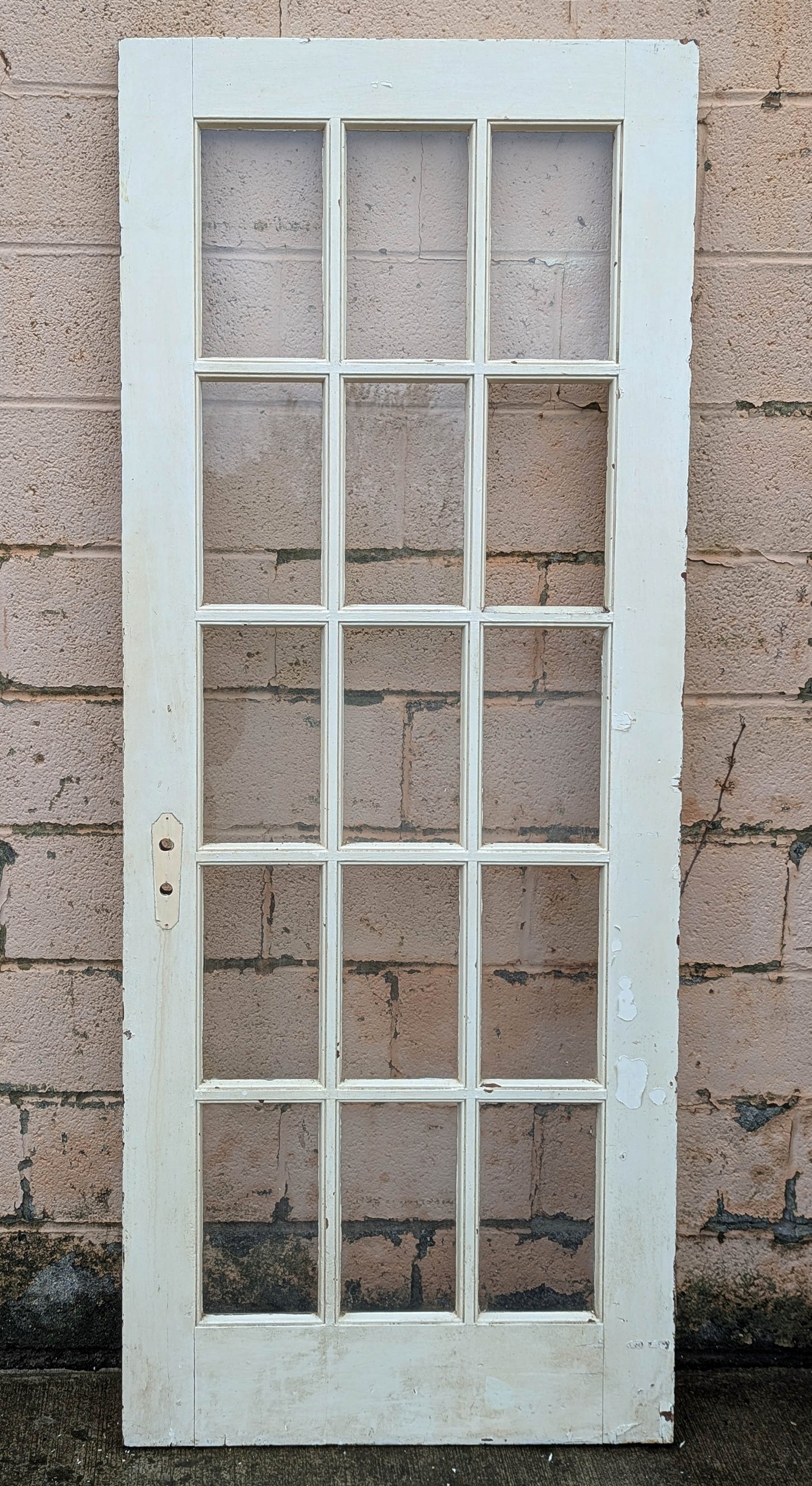 2 available 32"x78" Antique Vintage Old Reclaimed Salvaged Wood Wooden Interior French Door 15 Windows Pane Lite