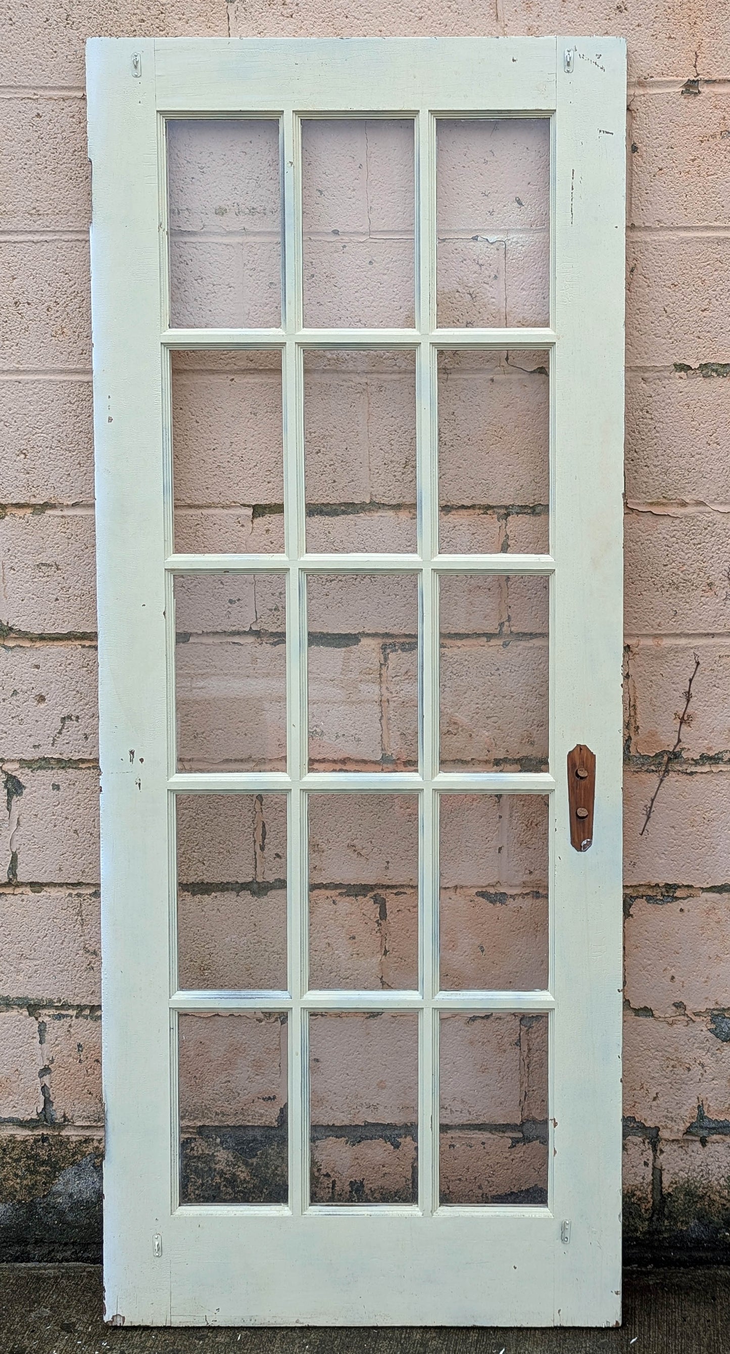 2 available 32"x78" Antique Vintage Old Reclaimed Salvaged Wood Wooden Interior French Door 15 Windows Pane Lite