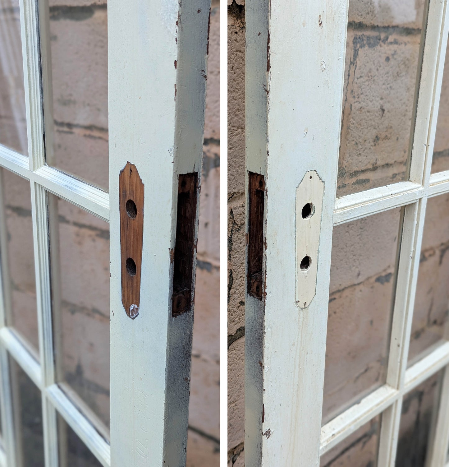 2 available 32"x78" Antique Vintage Old Reclaimed Salvaged Wood Wooden Interior French Door 15 Windows Pane Lite