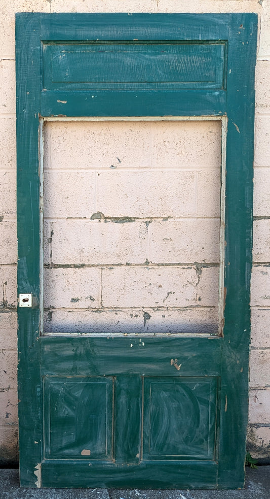 36x81" Antique Vintage Old Salvaged Reclaimed SOLID Wood Wooden Entry Door 3 Panels NO GLASS