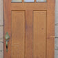 32"x79"x1.75" Vintage Antique Old Reclaimed Salvaged SOLID Wood Wooden Exterior Front Entry French Door 3 Windows Glass 2 Raised Panels