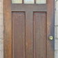 32"x79"x1.75" Vintage Antique Old Reclaimed Salvaged SOLID Wood Wooden Exterior Front Entry French Door 3 Windows Glass 2 Raised Panels
