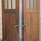 32"x79"x1.75" Vintage Antique Old Reclaimed Salvaged SOLID Wood Wooden Exterior Front Entry French Door 3 Windows Glass 2 Raised Panels