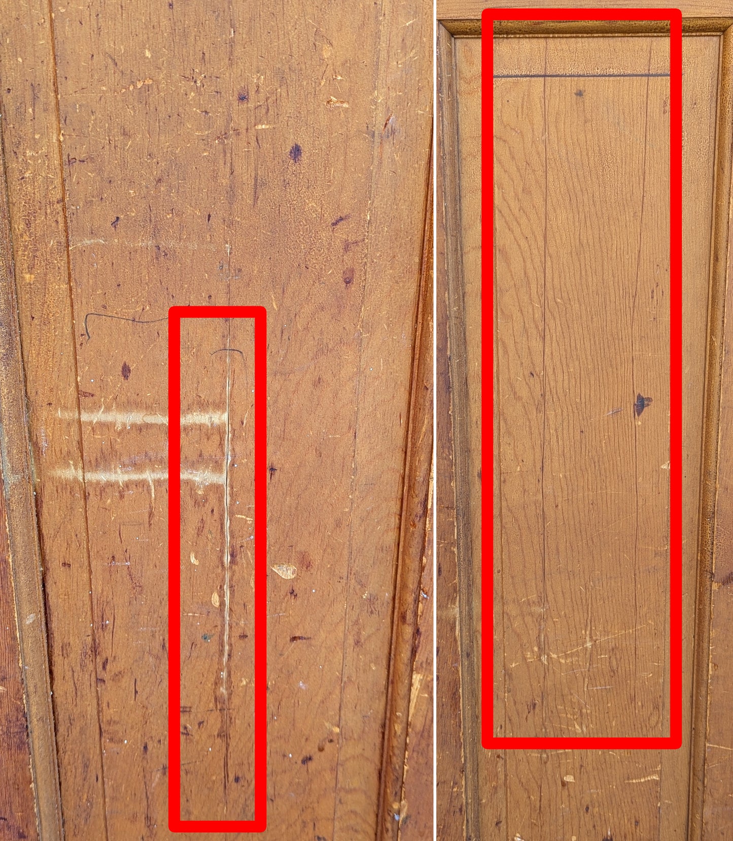 32"x79"x1.75" Vintage Antique Old Reclaimed Salvaged SOLID Wood Wooden Exterior Front Entry French Door 3 Windows Glass 2 Raised Panels