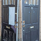 36"x78"x2" Vintage Antique Old Reclaimed Salvaged SOLID Wood Wooden Exterior Entry Front Side Back Door 4 Window Glass 4 Raised Panels