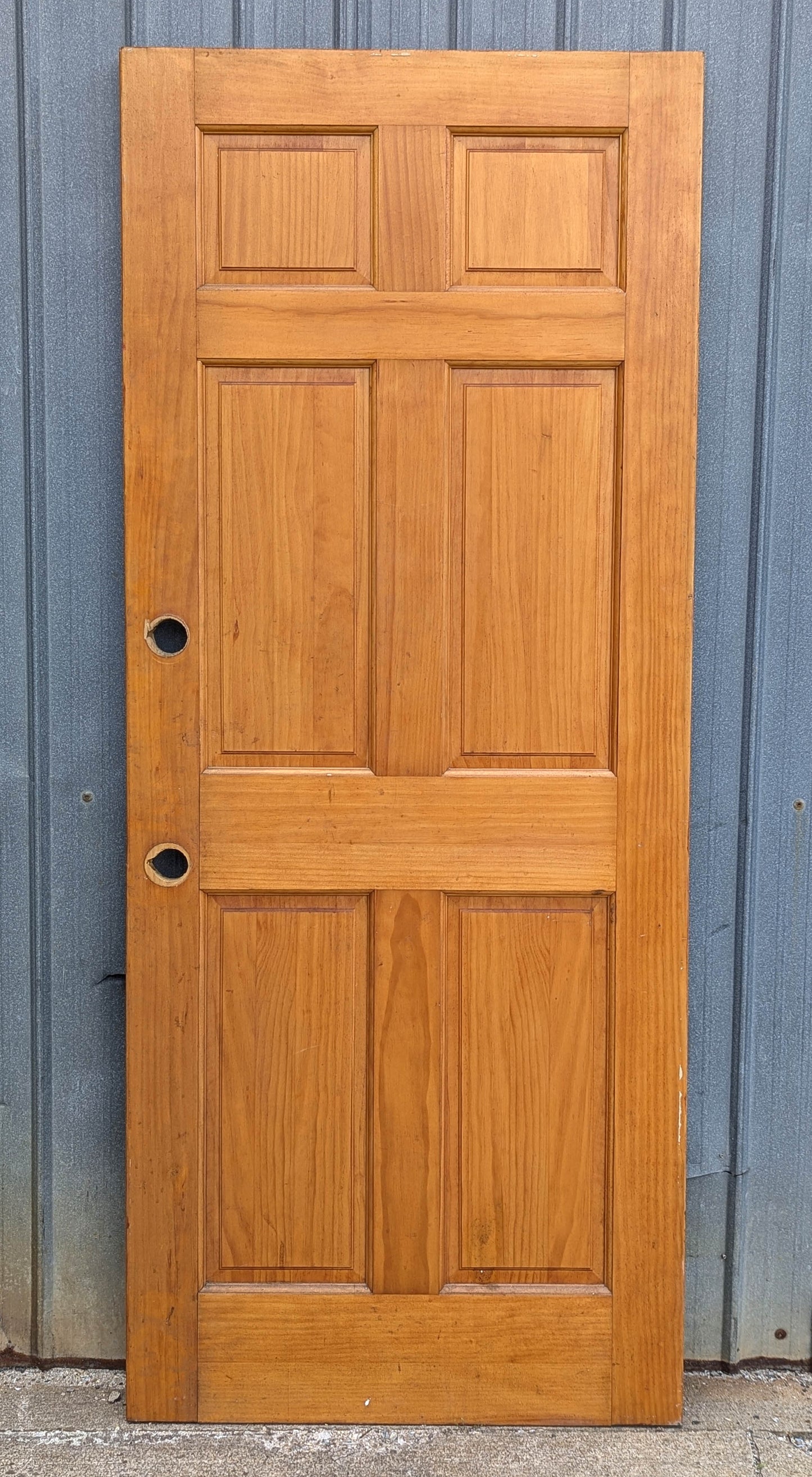 32"x79" Vintage Antique Old Reclaimed Salvaged Colonial Style Interior SOLID Wood Wooden Door 6 Raised Panels (Copy)