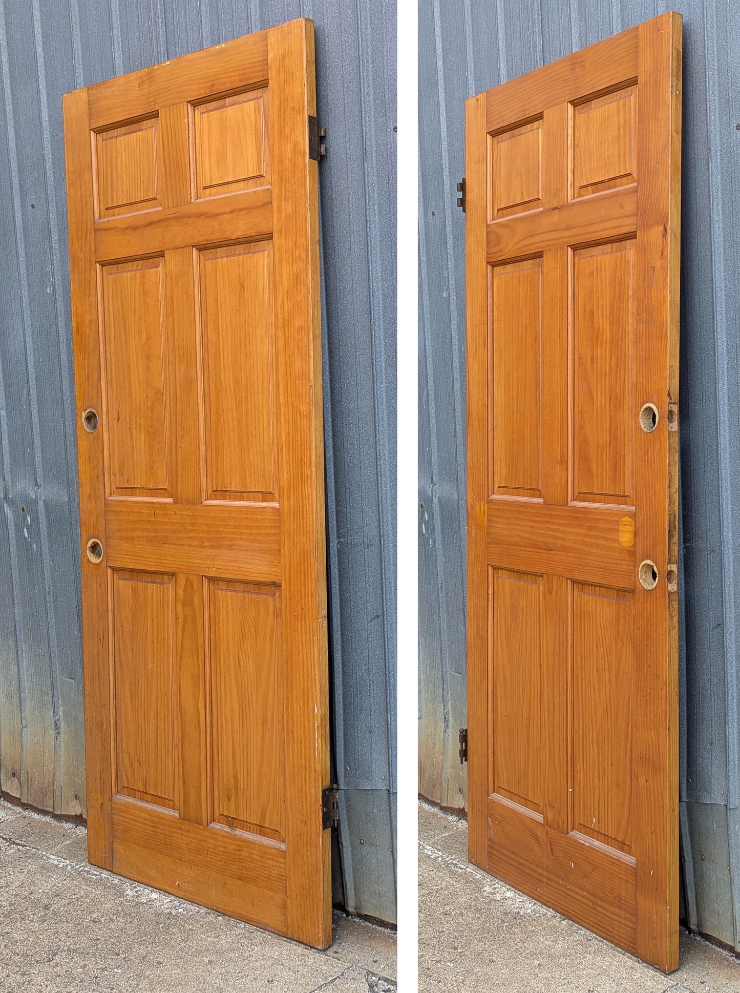 32"x79" Vintage Antique Old Reclaimed Salvaged Colonial Style Interior SOLID Wood Wooden Door 6 Raised Panels (Copy)