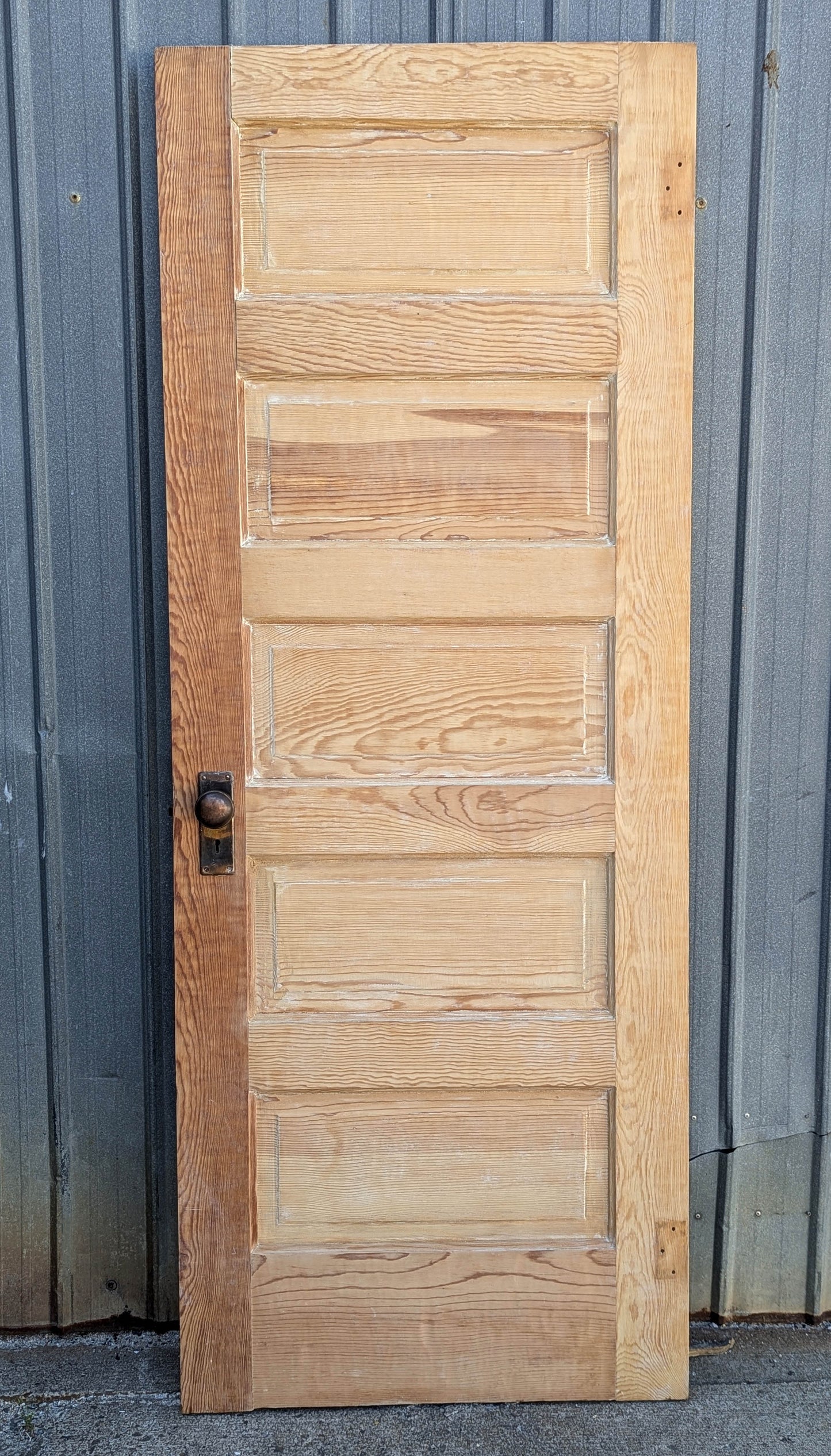 2 available 30"x77.5" STRIPPED Antique Vintage Old Reclaimed Salvaged Interior SOLID Wood Wooden Room Doors 5 Raised Ladder Panels Hardware Lockset