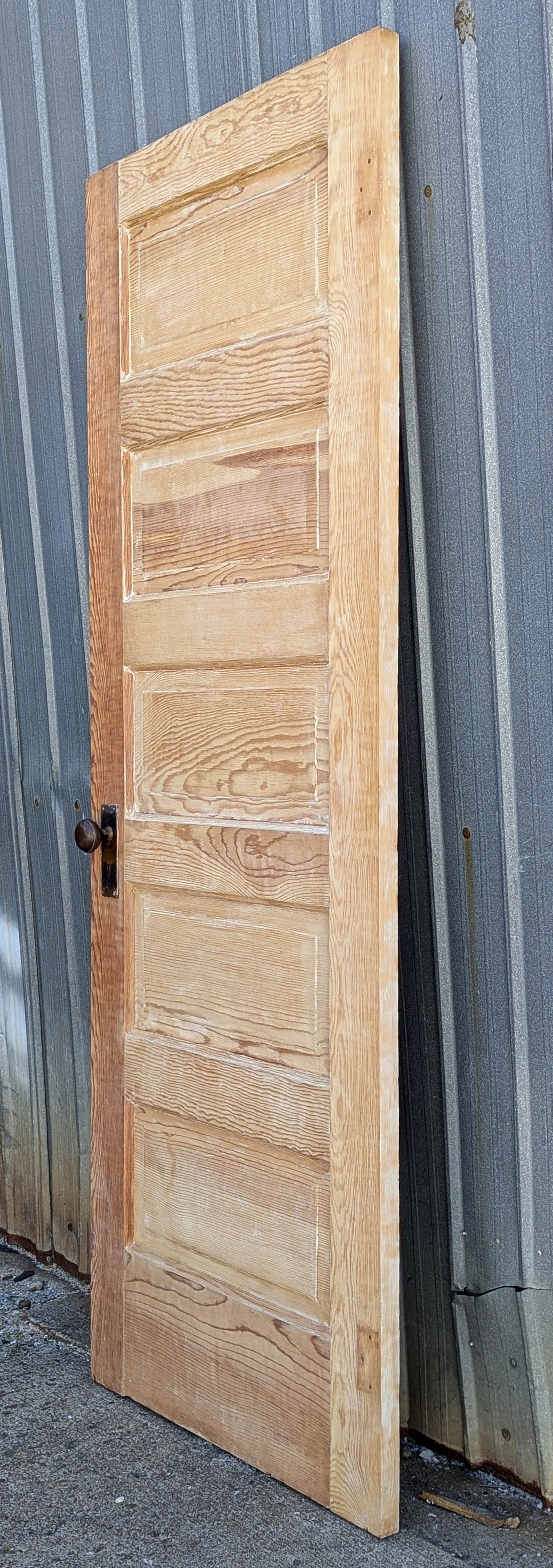 2 available 30"x77.5" STRIPPED Antique Vintage Old Reclaimed Salvaged Interior SOLID Wood Wooden Room Doors 5 Raised Ladder Panels Hardware Lockset