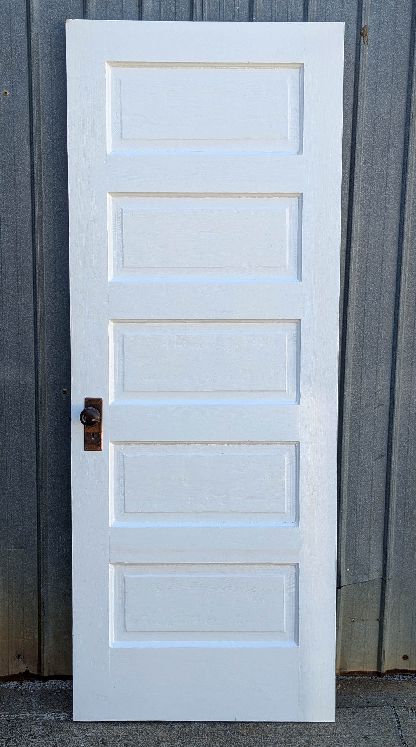 2 available 30"x77" Antique Vintage Old Reclaimed Salvaged Interior SOLID Wood Wooden Room Doors 5 Raised Ladder Panels Hardware Lockset