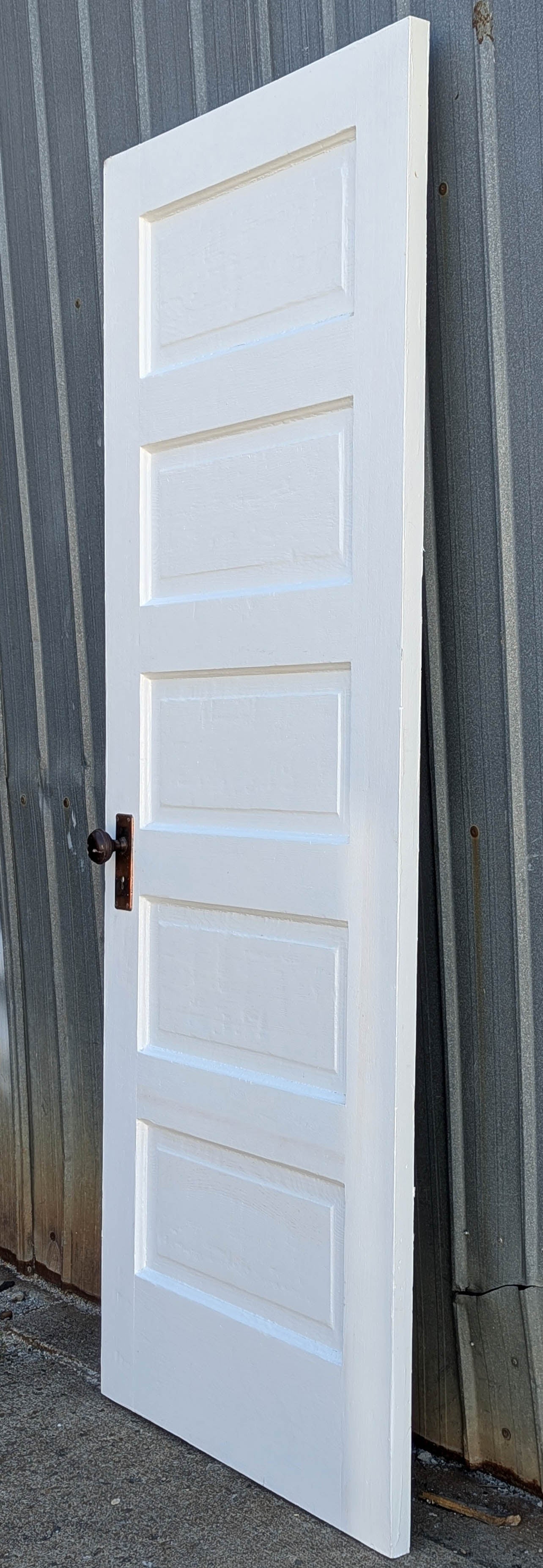 2 available 30"x77" Antique Vintage Old Reclaimed Salvaged Interior SOLID Wood Wooden Room Doors 5 Raised Ladder Panels Hardware Lockset