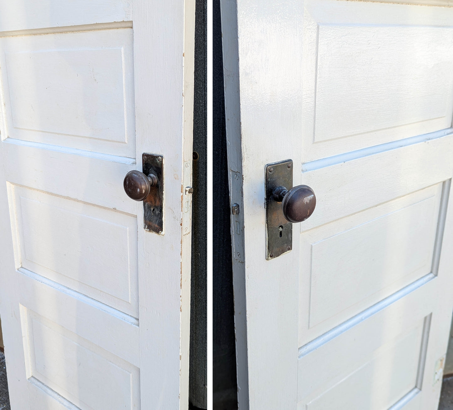 26"x77.5" Antique Vintage Old Reclaimed Salvaged Interior SOLID Wood Wooden Pantry Closet Door 5 Raised Panels Hardware Lockset