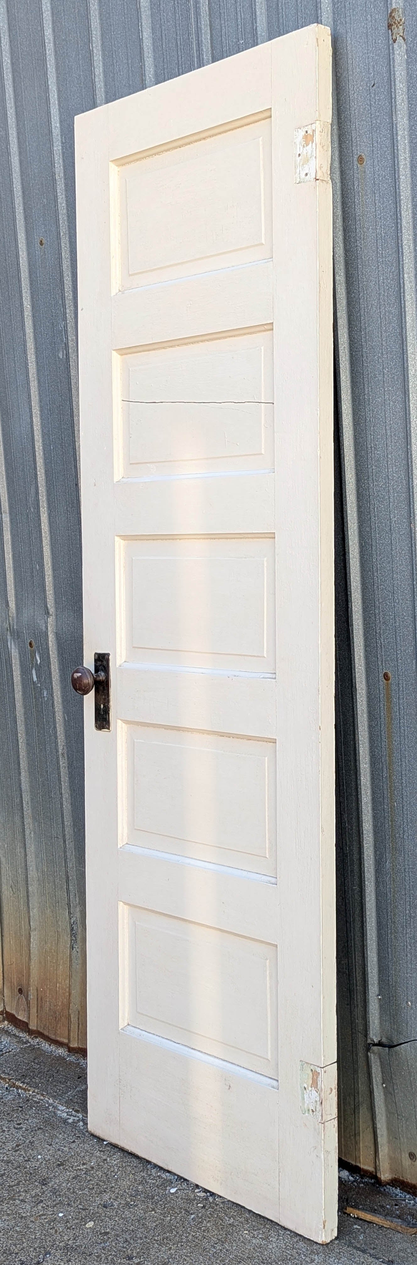 26"x77.5" Antique Vintage Old Reclaimed Salvaged Interior SOLID Wood Wooden Pantry Closet Door 5 Raised Panels Hardware Lockset