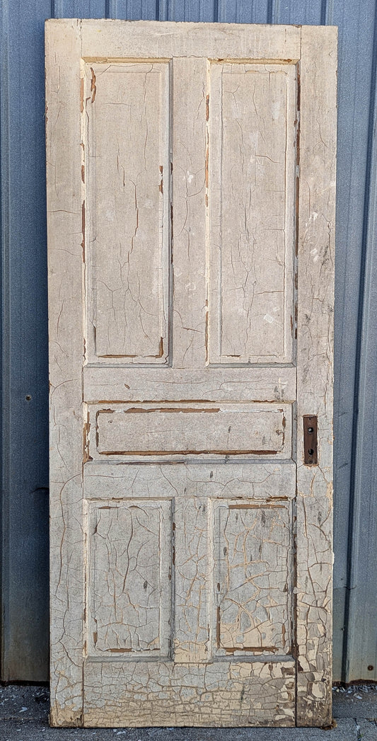 32"x79" Antique Vintage Old Reclaimed Salvaged Victorian SOLID Wood Wooden Interior Door 5 Panels (Copy)