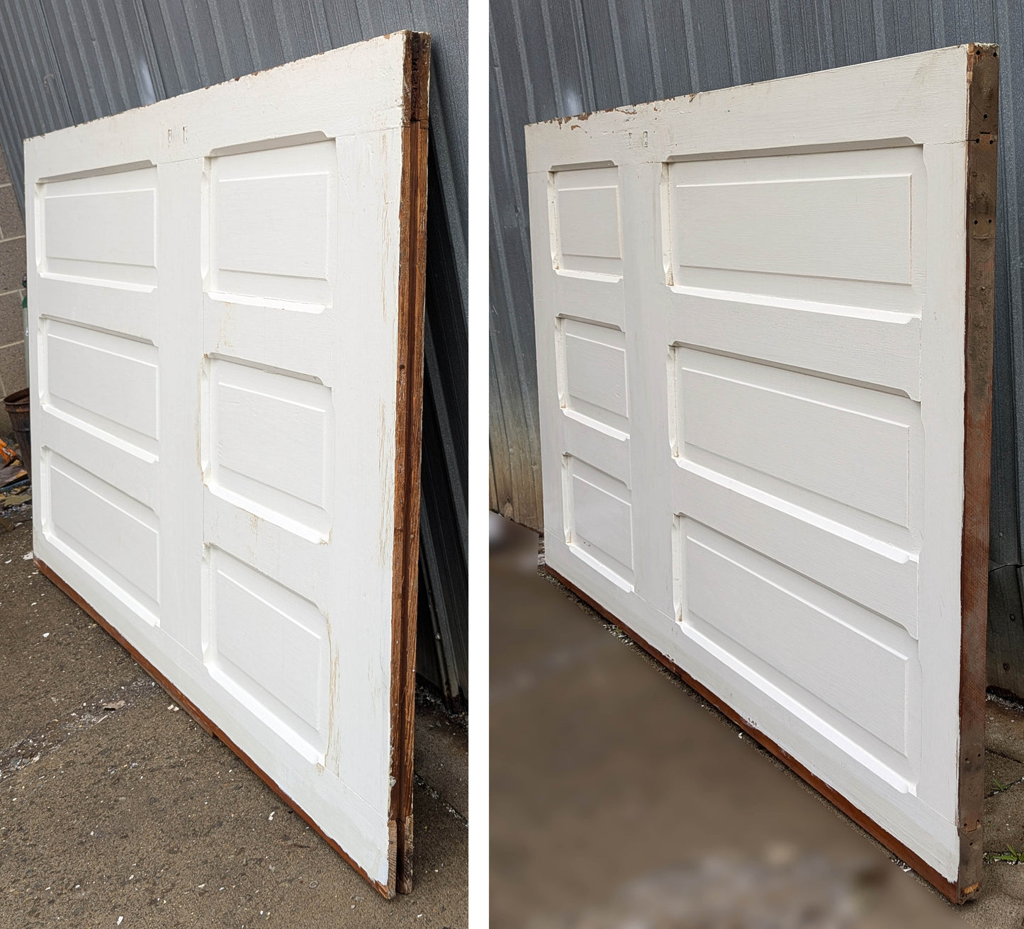 48"x79"x1.75" Antique Vintage Old Reclaimed Salvaged Victorian Queen Anne Style Wood Wooden Sliding Pocket Exterior Entry Door 6 Panels