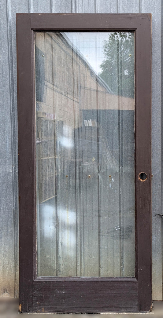 Pair 72"x80"x1.75" Vintage Old SOLID Wooden Wood Exterior Front Entry Doors Full length Double Pane Insulated Window