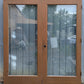 Pair 72"x80"x1.75" Vintage Old SOLID Wooden Wood Exterior Front Entry Doors Full length Double Pane Insulated Window