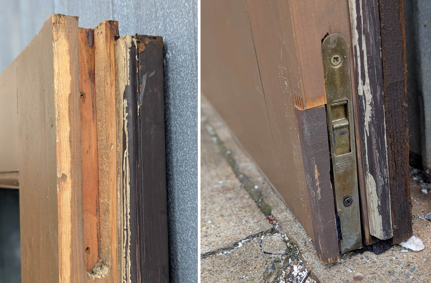 Pair 72"x80"x1.75" Vintage Old SOLID Wooden Wood Exterior Front Entry Doors Full length Double Pane Insulated Window