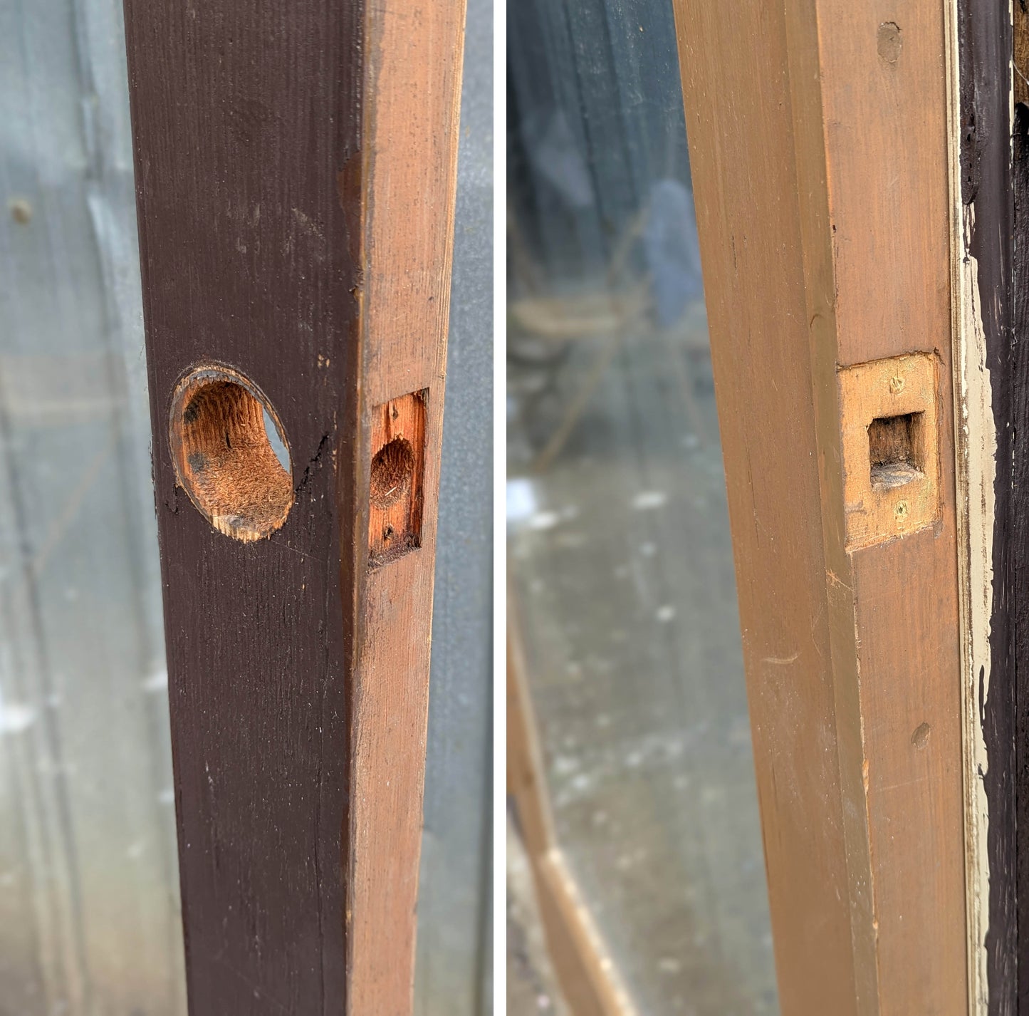 Pair 72"x80"x1.75" Vintage Old SOLID Wooden Wood Exterior Front Entry Doors Full length Double Pane Insulated Window