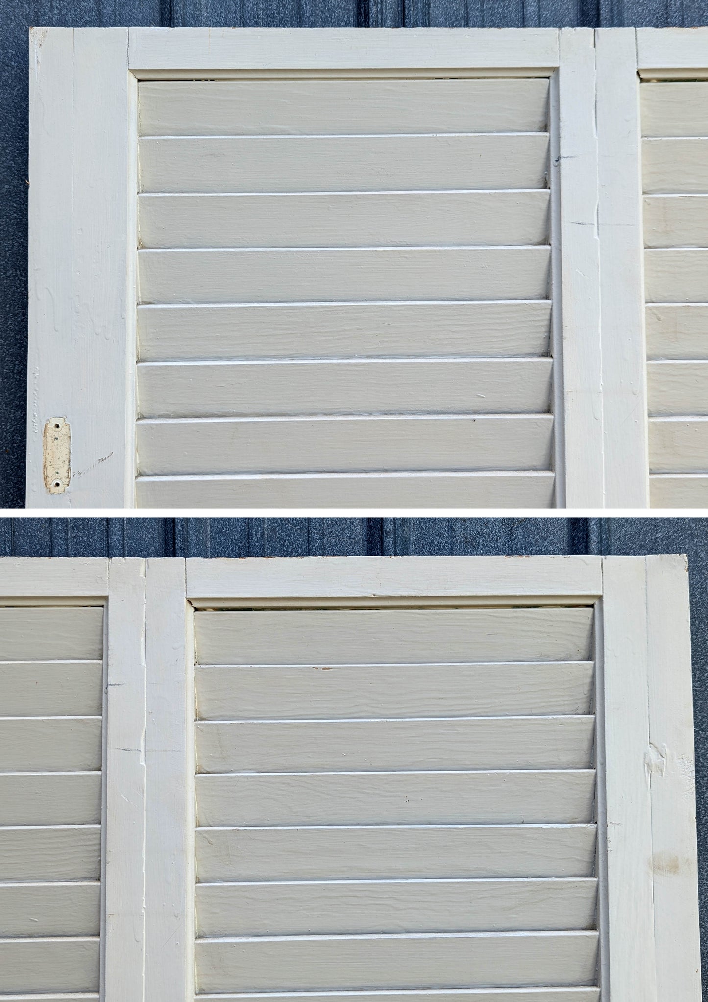 30"x79" Vintage Antique Old Reclaimed Salvaged SOLID Wood Wooden Closet Interior Door 4 Louver Panels