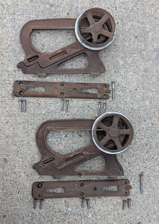 Antique Vintage Old Reclaimed Salvaged Barn Sliding Pocket Door Roller Bearing Trolley Door Hangers Hardware
