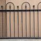 57"x36" Antique Vintage Old Reclaimed Salvaged Picket Spade Steeple Ball Finial Arch Iron Metal Fence Fencing Panel Section Garden