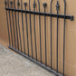 57"x36" Antique Vintage Old Reclaimed Salvaged Picket Spade Steeple Ball Finial Arch Iron Metal Fence Fencing Panel Section Garden