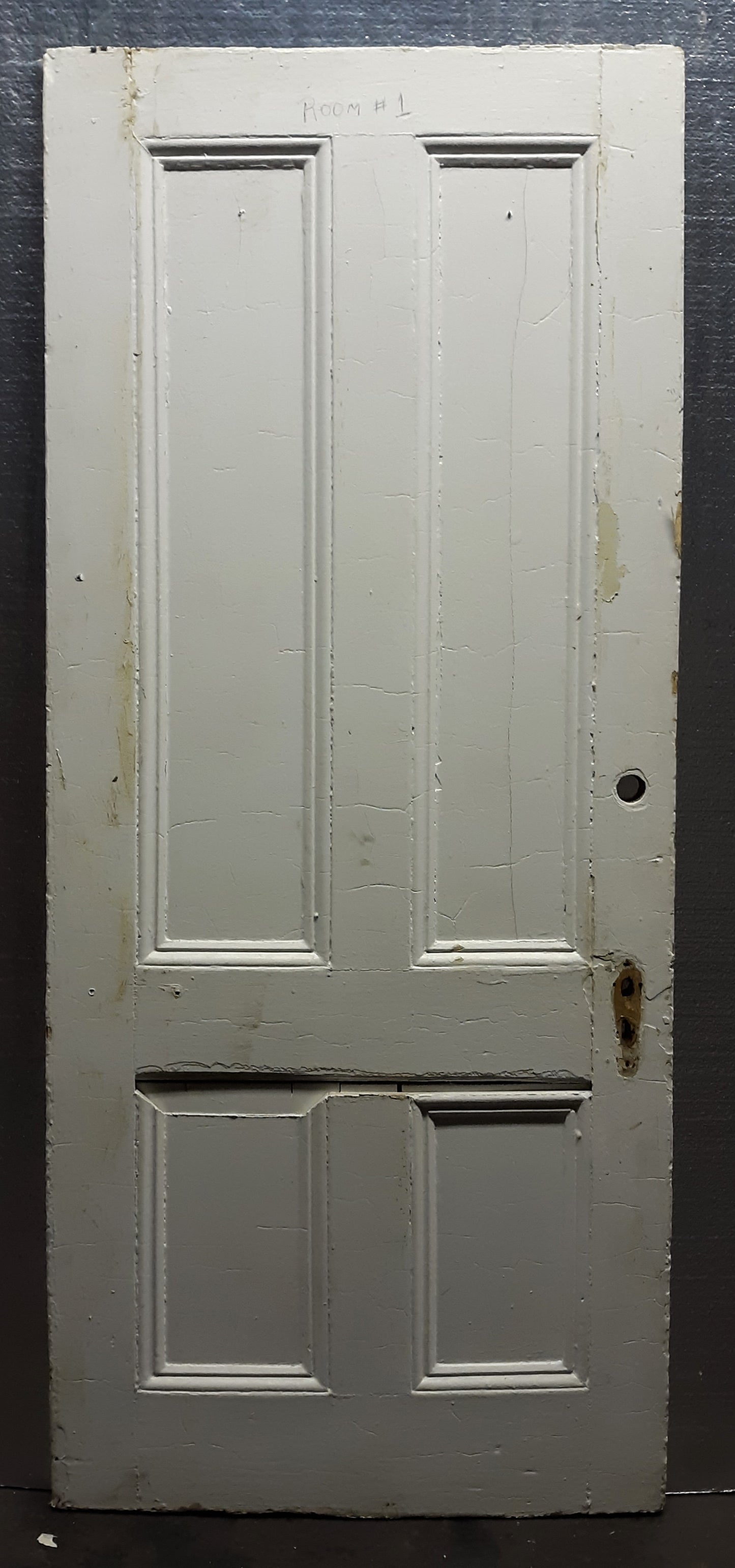 32x78.5"x1.5" Antique Vintage Victorian Old Reclaimed Salvaged SOLID Wood Wooden Interior Door 4 Panels