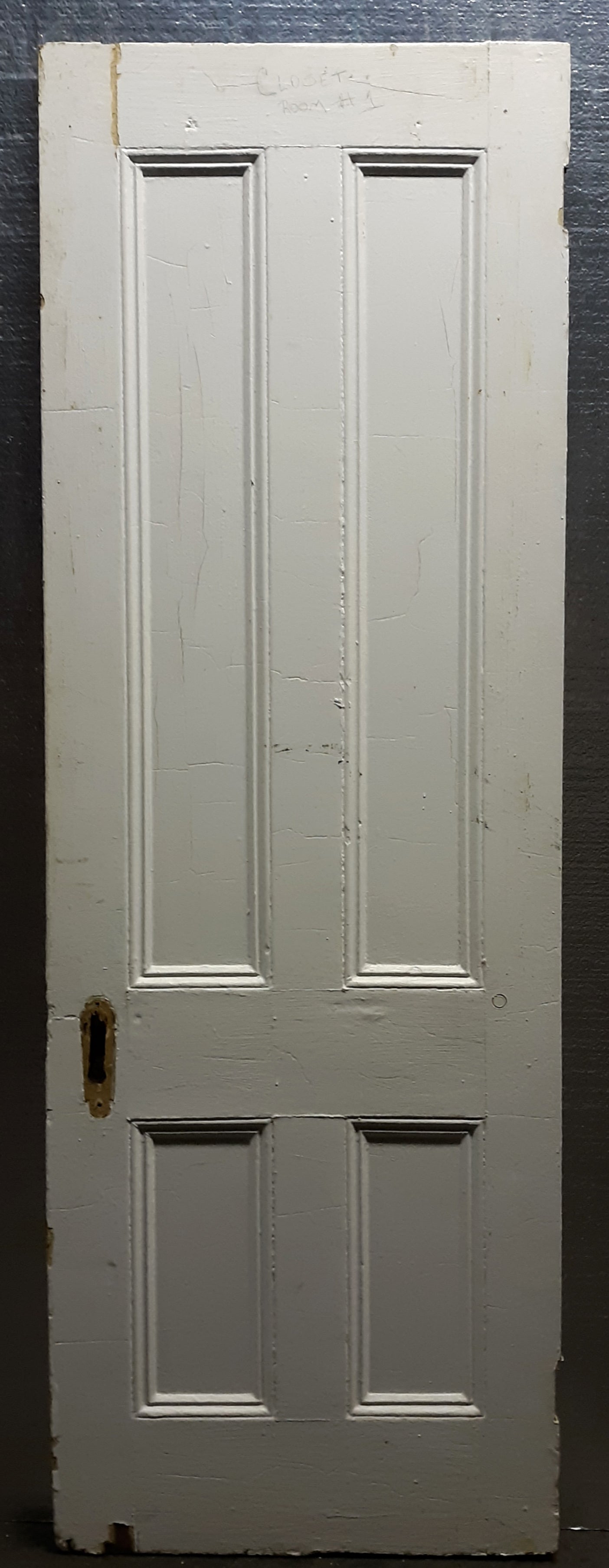 26"x79"1.5" Antique Vintage Old Reclaimed Salvaged Victorian SOLID Wood Wooden Interior Door 4 Panels