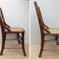 Pair Antique Vintage Old SOLID Walnut Wood Wooden Side Dining Accent Chair Caned Seat
