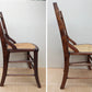 Pair Antique Vintage Old SOLID Walnut Wood Wooden Side Dining Accent Chair Caned Seat