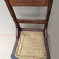 Pair Antique Vintage Old SOLID Walnut Wood Wooden Side Dining Accent Chair Caned Seat