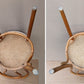 Pair Vintage Antique Old SOLID Bent Wood Wooden Side Dining Chair Round Caned Seat Made in Romania