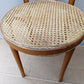 Pair Vintage Antique Old SOLID Bent Wood Wooden Side Dining Chair Round Caned Seat Made in Romania