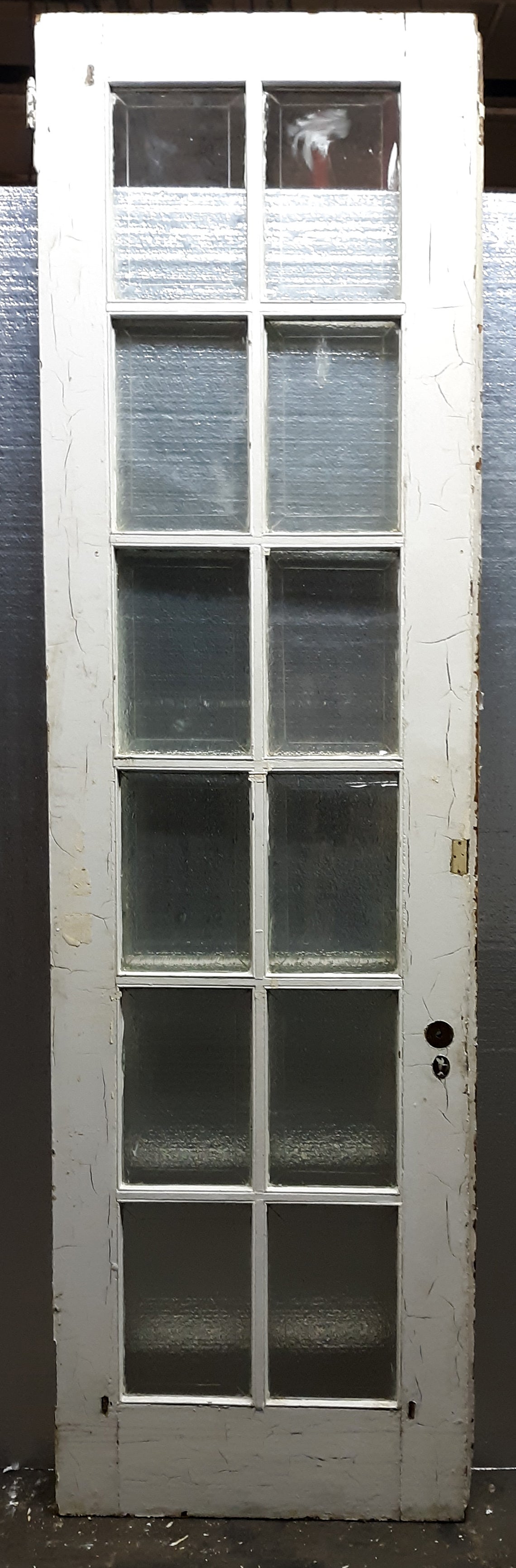 60"x107.5"x1.5" Pair Antique Vintage Old Reclaimed Salvaged French Double Exterior Wood Wooden Doors Windows Glass